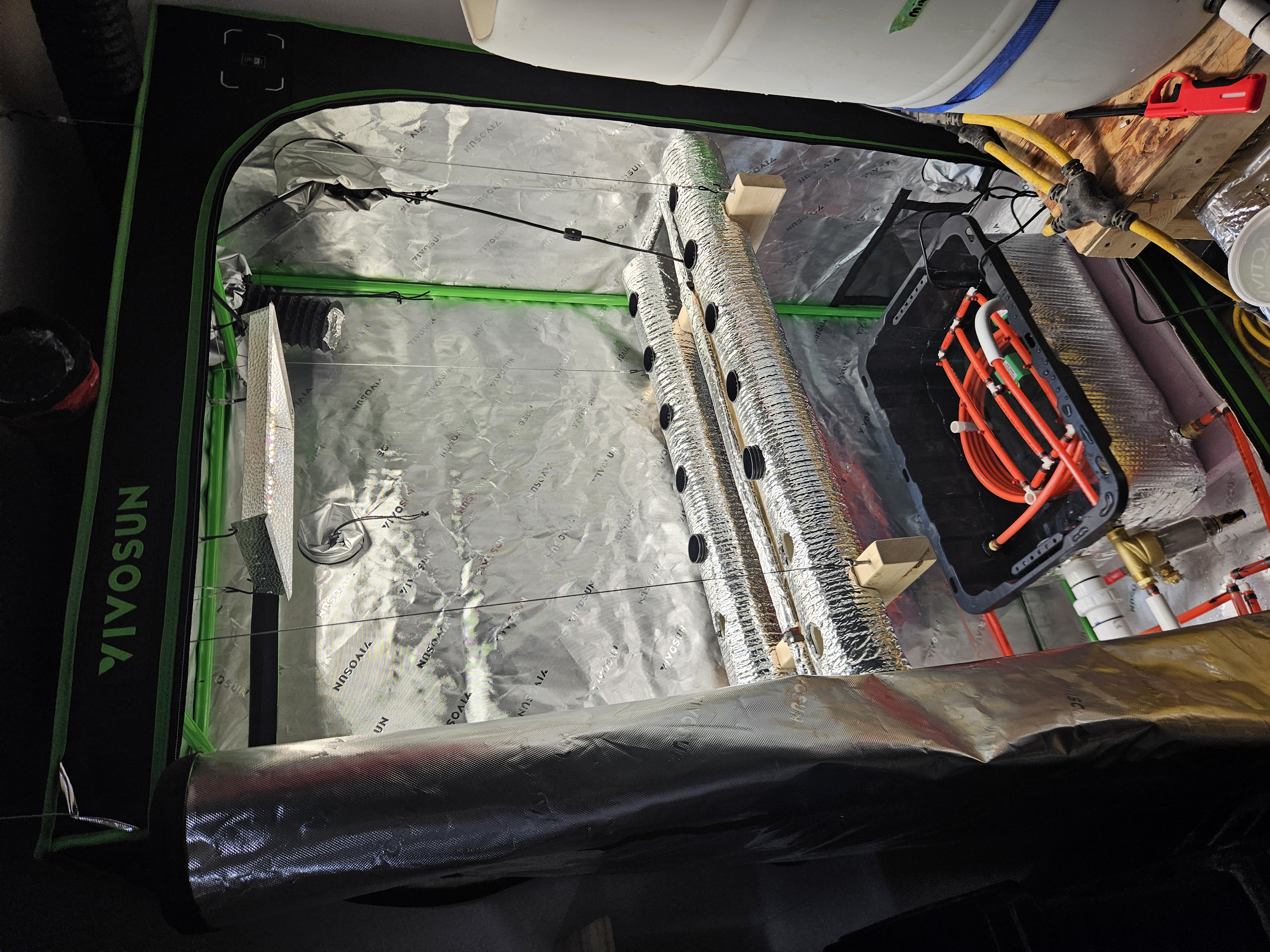 4x2 Veg Tent — grow_setup, day 1